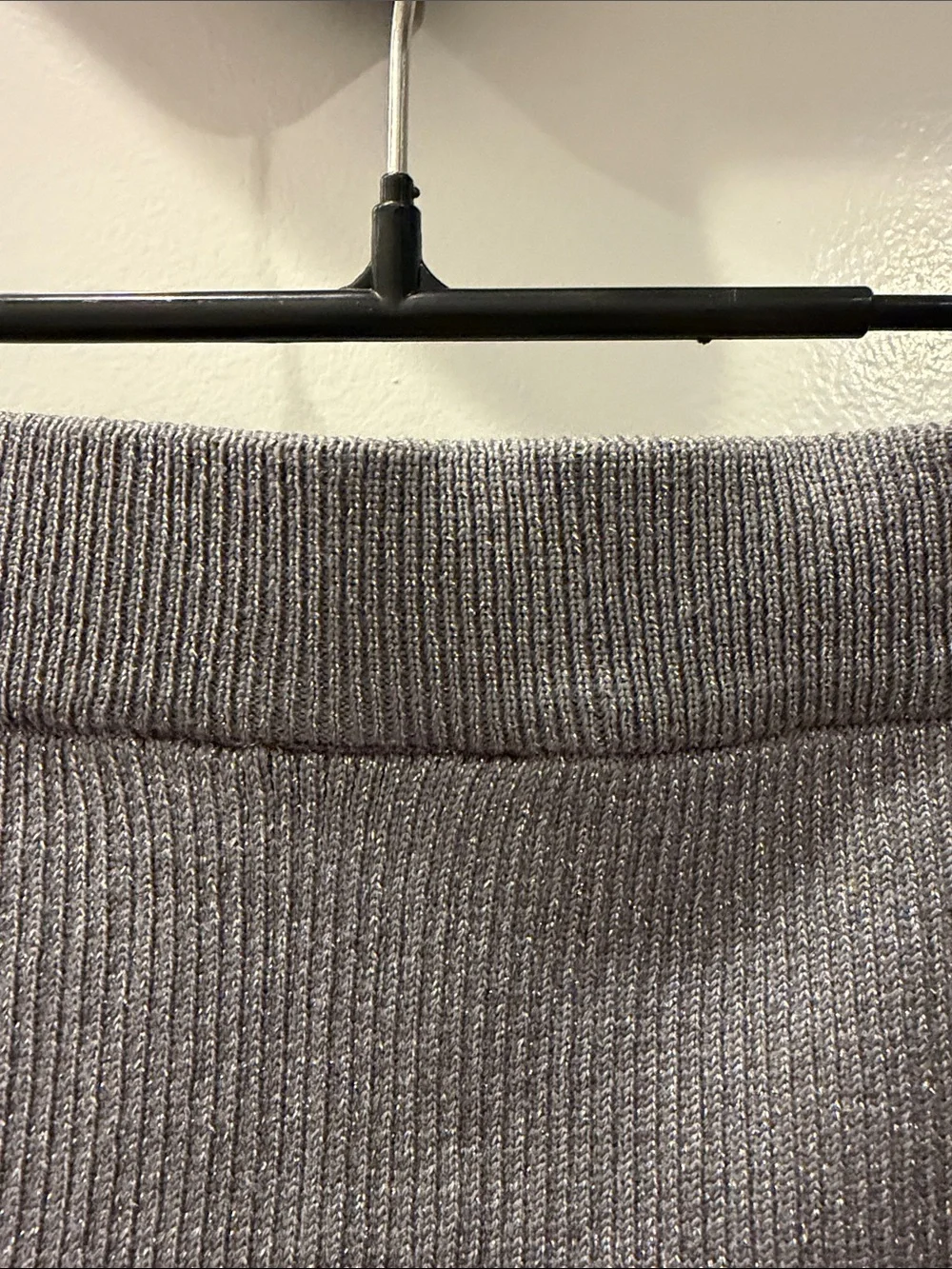 Noisy May Silver/ Gray Ribbed Knit Mini Skirt